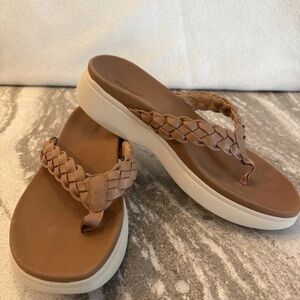 Vionic Kenji Platform Women's Brown Braided Sandals Sz11 Spring Break Beach Pool